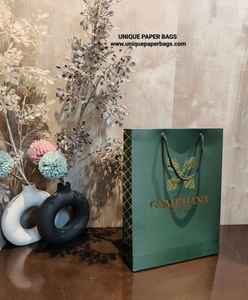 Premium Rope Handle Paper Shopping <b>Bags</b> with Gold Foil Printing for Retail and Corporate Packaging - Product Image 2