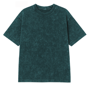 T-shirt en coton 100% tricoté vert olive, coupe ample, manches courtes, col rond, coupe classique, longueur normale, pour homme - Product Image 6