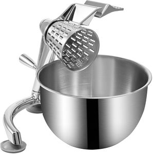Mandolina Manuale per Formaggio in Lega di Zinco e Acciaio Inossidabile, 5 Livelli di Regolazione per Grattugiare Frutta e Verdura - Product Image 1