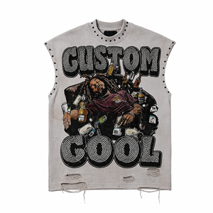 Camiseta sin mangas Glory Custom con estampado gráfico extragrande, 100% algodón jersey, diseño hip hop, para un uso cómodo unisex. - Product Image 1