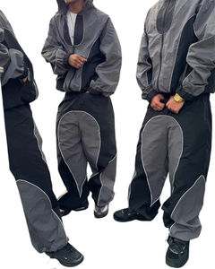 Conjunto de Chaqueta y Pantalón Deportivo de Nailon Personalizado para Hombre, Cortavientos, Transpirable, para Invierno, con Reflectante Frontal Personalizado - Product Image 1