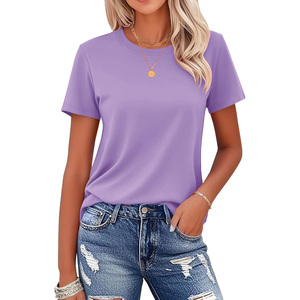 Camiseta Casual de Algodón para Mujer, Suave y Transpirable, de Manga Corta y Cuello Redondo, para Uso Diario, Moda Femenina, Venta al Por Mayor - Product Image 3