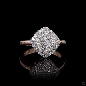 <b>Cushion</b> Cluster Diamond Statement Ring with <b>Filled</b> Diamonds Brilliant Cut 14K Rose Gold 0.60ct Lab Grown Diamonds for Women - Product Image 2