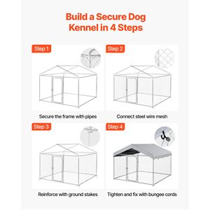 Caseta Grande para Perros de Exterior de 6.56 x 6.56 x 5.25 Pies con Cerradura Segura y Cubierta Impermeable Resistente a los Rayos UV - Product Image 6