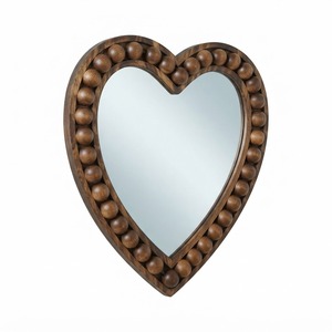 <b>Round</b> Wooden Beaded <b>Wall</b> <b>Mirror</b> Rustic Farmhouse Decorative <b>Mirror</b> for Bedroom Living Room Entryway from India - Product Image 2