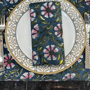 Wholesale Wedding Decoration Table Cloth for Events 100% Cotton Picnic <b>Tablecloths</b> Vintage Block Print <b>Rectangle</b> Table Cover - Product Image 4