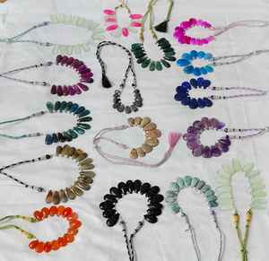 Collier ras du cou ethnique en cristal pour enfants, fait main, tendance, avec pendentif goutte d'eau en agate, bijou de fête, best-seller - Product Image 3