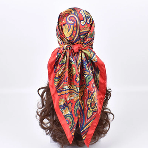 High Quality Silk Scarves Women Square Satin Hijab Scarf Plain Handkerchief <b>Shawls</b> <b>Wraps</b> Head Female Headband Islamic Bandanna - Product Image 2