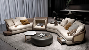 <span class=keywords><strong>Canapé</strong></span> modulaire incurvé sur mesure avec niche centrale pour animaux de compagnie, mobilier de salon moderne, <span class=keywords><strong>canapé</strong></span> design, usine OEM - Product Image 3