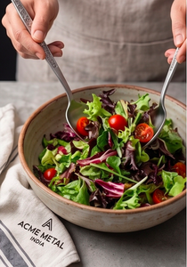 Juego de Servidores de Ensalada con Diseño de Estrella en Relieve, Acero Inoxidable Resistente al Óxido, Perfecto para el Hogar, Restaurantes y Eventos - Product Image 5