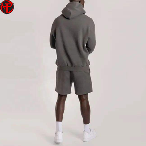 Conjunto de Sudadera con Capucha y Pantalones Cortos de Alta Calidad para Hombre, Estilo Urbano, Corte Holgado, Personalizado, de Dos Piezas, Sudadera con Capucha y Pantalones Cortos de Felpa - Product Image 6