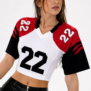 Jersey de Fútbol Americano Sexy con Espalda de Encaje para Mujer, Personalizable con Número, Cuello en V, Top Corto de Alto Rendimiento, Fabricante de Jerseys de Fútbol de Moda - Product Image 5