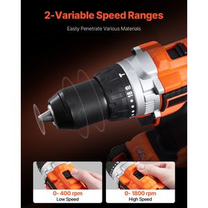 ชุดเครื่องมือไฟฟ้าไร้สายขนาดกะทัดรัด 20V Max พร้อมสว่านกระแทก 1/2 นิ้ว และไขควงกระแทก 1/4 นิ้ว รองรับ OEM 24V เจาะได้ขนาด 13 มม. - Product Image 6