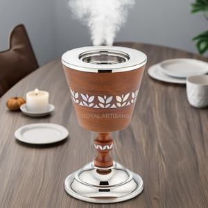 ROYAL ARTISANS Brûleur de Bakhoor en bois d'acacia de luxe, fait main, porte-encens arabe Oud, diffuseur d'aromathérapie, cadeau pour Ramadan et l'Aïd - Product Image 3