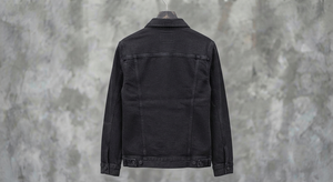 Chaqueta Bomber de Mezclilla Negra con Bordado Floral, para Mujer, con Botones al Frente, Manga Larga, Informal, para Todas las Temporadas - Product Image 3