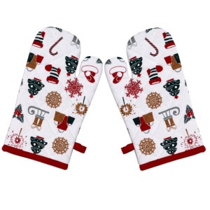 New Christmas Printed Design <b>Oven</b> <b>Gloves</b> With Customized size Microwave Baking Use <b>Oven</b> Mitts Latest Collection for Christmas. - Product Image 6