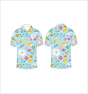 Camiseta Polo para Hombre, Azul Cielo, Estampado Floral, Manga Corta, Casual, Verano, Moda, Golf - Product Image 3