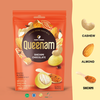 Dragées au chocolat au cacao, confiserie, snacks, OEM/ODM, 75g, amandes et noix de cajou enrobées de chocolat Shichimi, HALAL, Vente chaude