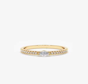 Statement 14KT Gold Natural Diamond Marquise Cut IGI Certified Vintage <b>Ring</b> Big Stone Luxury Fashion Jewelry Women Wedding - Product Image 1