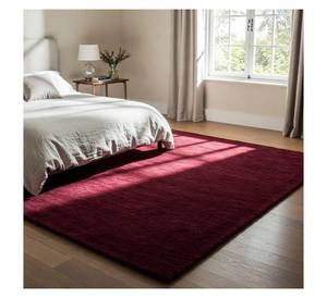 พรมขนสัตว์แท้ 100% คุณภาพสูง ทำมือ สีแดงเบอร์กันดี ขนสั้น นุ่มฟู ตกแต่งบ้านตามสั่ง สำหรับโรงแรมและที่อยู่อาศัยหรูหรา - Product Image 3