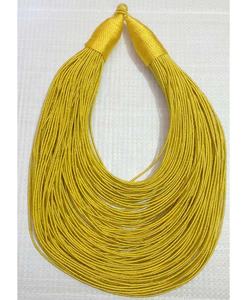 Gargantilla de envoltura de alambre roscado de seda con declaración Tribal africana de 19 \ "-collar de enlace de 120 líneas, regalos multicapa - Product Image 1