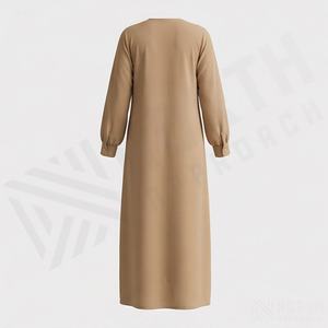 Robes en gros pour femmes musulmanes, style Abaya, devant plissé ouvert, à volants, mode islamique modeste, vêtements élégants - Product Image 2