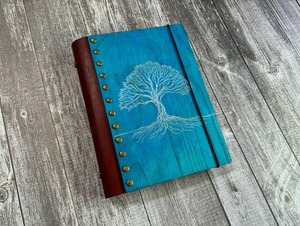 Diario de viaje Celtic Tree Wooden Journal: Tapa de cuero, diario de viaje - Product Image 2