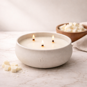 Grand bol en céramique pour bougie, triple mèche, longue durée de combustion, finition mate lisse, durable, décoration d'intérieur haut de gamme, choix de cadeau - Product Image 1