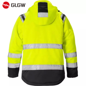 Оптовая продажа, ветрозащитная куртка с длинными рукавами, светоотражающая теплая рабочая одежда для мужчин, дождевик с карманом - Product Image 4