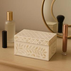 Caja de Joyería Decorativa Hecha a Mano con Diseño Marroquí de Flor de Amor con Incrustaciones de Hueso Ecológica, Decoración para Mesa del Hogar, Año Nuevo - Product Image 2