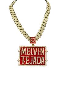 VVS Moissanite diamante rojo esmalte amarillo chapado en oro colgante de alta calidad al por mayor joyería de moda personalizada joyería de mujer - Product Image 1