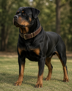 Collar de Cuero de Prestigio para Perro con Bordes Pulidos a Mano y Hebilla de Latón Sólido |   Divine International - Product Image 5