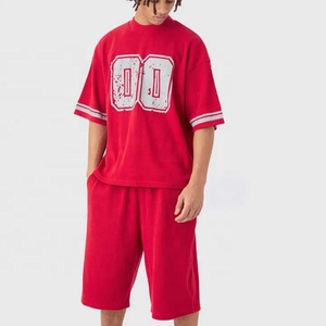 Nuevos conjuntos cortos de moda de alta calidad para hombres/Camiseta y pantalones cortos de bajo precio Conjunto corto de 2 piezas para hombres Conjunto corto con estampado de pantalla personalizado - Product Image 1