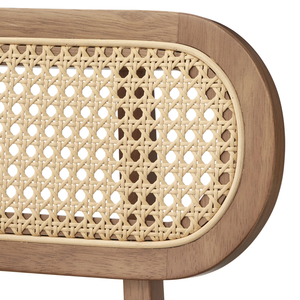 Juego de Comedor Moderno de Madera, Mesa Rectangular de 4 Piezas con Sillas con Respaldo de Mimbre, Diseño de Mediados de Siglo, Muebles para el Hogar - Product Image 4