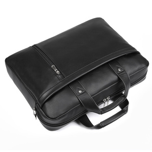Sacs d'affaires en cuir pratiques, vente en gros OEM, logo personnalisé, porte-documents de bureau, compartiment pour ordinateur portable, sacs d'affaires en cuir pour documents - Product Image 3