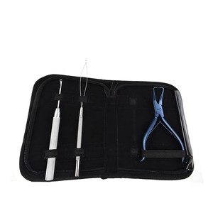 Reusable Hair <b>Extension</b> 4-pieces Tools Kit Stainless Steel Keratin <b>Micro</b> Bead Puller Pliers Salon Tool - Product Image 3