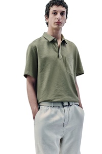 ODM OEM เสื้อยืดกอล์ฟคอปกครึ่งแขนผ้าคอตตอน100% ระบายอากาศสำหรับผู้ชายทรงสลิมฟิตวาฟเฟิลถักมีจำหน่าย - Product Image 4