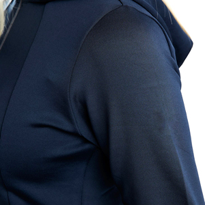 Veste d'équitation pour femme, à capuche, coupe ajustée, fermeture éclair, respirante, extensible, vêtements de sport d'extérieur, bleu marine - Product Image 6