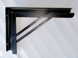 Support d'angle en L robuste en acier doux noir pour étagères, murs et meubles – Support d'étagère robuste en acier doux noir - Product Image 1