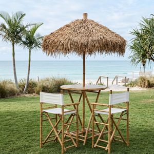 Sombrilla de Bambú y Seagrass Tejida a Mano Ecológica para Exteriores, Parasol Grande para Patio con Base, Se Puede Montar - Product Image 5