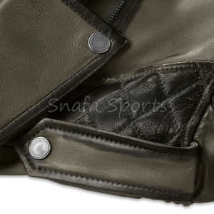 Custom Manufacturer Oversized Zip Up Warm Reversible Leather Jackets Outwear Winter Bomber Leather Jacket For Men - Product Image 5