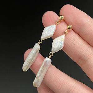 Pendientes de Perlas de Agua Dulce Estilo Barroco Alien, Joyería Zhuji, Elegantes y de Alta Gama, Plata Pura, Lujosos y con Estilo - Product Image 1