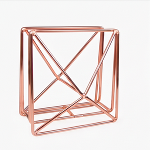 Porta Servilletas y Soporte de Diseño Geométrico con Recubrimiento de Cobre para Vajilla, Utensilios de Cocina, Uso en Restaurantes y Cafeterías - Product Image 1