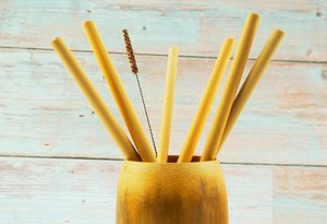 Pailles en bambou écologiques 99 ensemble de paille à boire naturelle réutilisable de données d'or pour l'usage de voyage de cuisine - Product Image 2