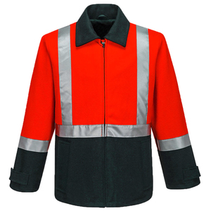 Men's <b>High</b> <b>Visibility</b> Work <b>Jacket</b> Waterproof Zipper Closure Reflective Stripes tape Turn-down Collar Winter Wear - Product Image 2