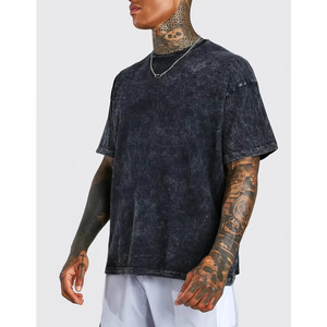 Camiseta de la Mejor Calidad, Fabricante Pakistaní, Servicio OEM, Camiseta Lavada al Ácido, Cuello Redondo, Manga Corta, Camisetas para Hombre - Product Image 1