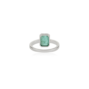 Classy High Quality 925 Sterling <b>Silver</b> Octagon Cut Natural <b>Emerald</b> Single Stone <b>Ring</b> For Women's Daily Wear Jewelry - Product Image 6