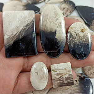 Lot en gros de cabochons d'agate naturelle Plume Root, cristaux de designer à dos plat, pierres précieuses de guérison, pierres précieuses en vrac - Product Image 1