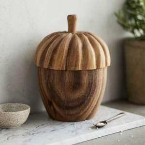 Elegante Tarro de Almacenamiento de Madera con Textura Natural para Decoración y Almacenamiento en la Cocina - Product Image 1