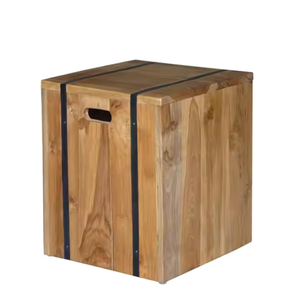 Minimalist Design Teak Wood <b>Side</b> <b>Table</b> from Premium Material with Holes for Durable Terrace and Home Decor - Product Image 5